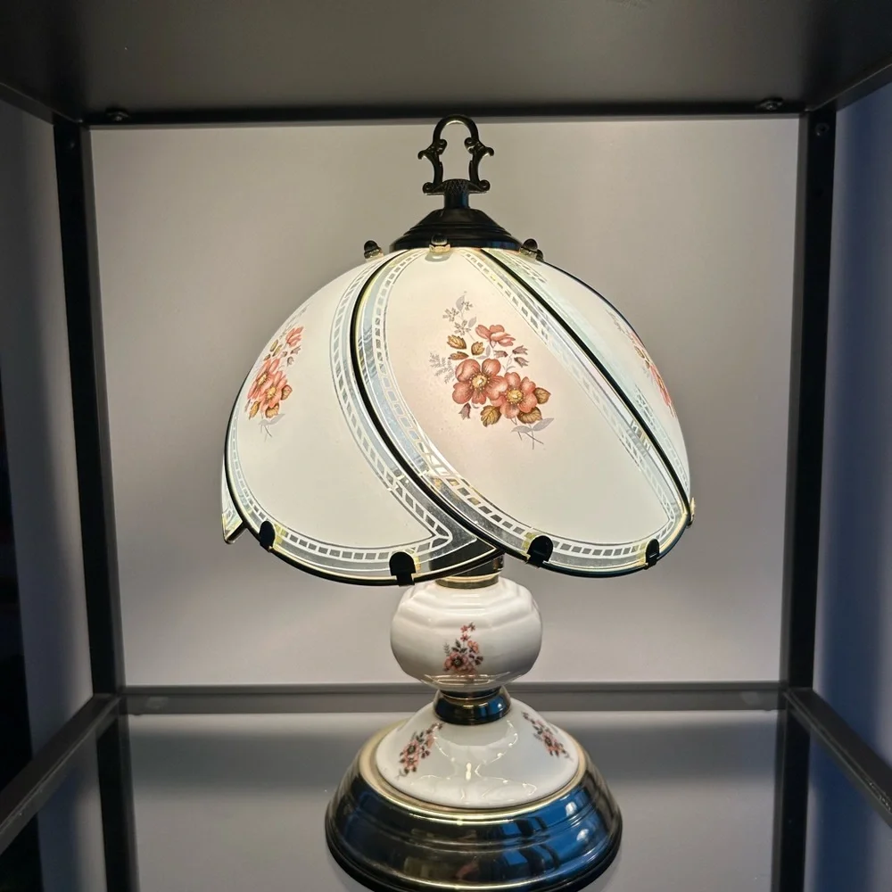 Vintage Floral Glass Touch Lamp in Tiffany Style - 1980s - Picture 13 of 13